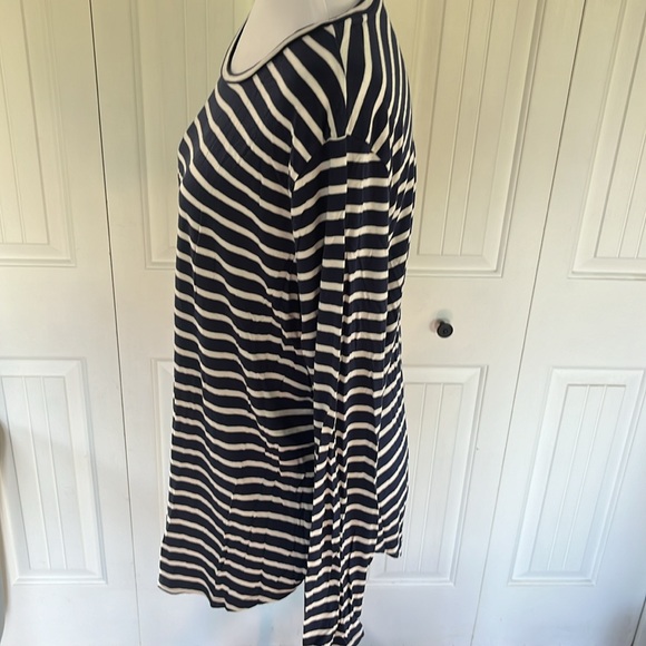 Navy Blue & White Stripe long sleeve - Picture 3 of 7
